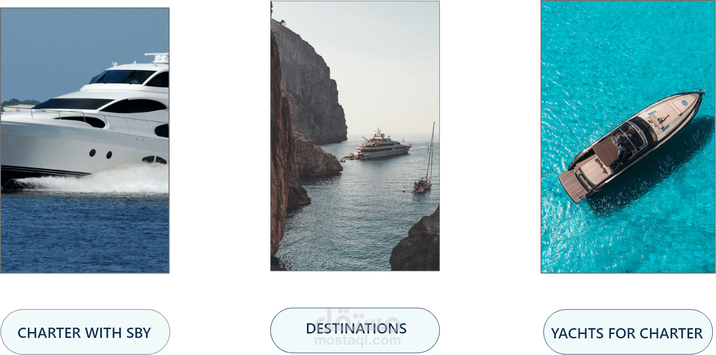 تصميم صفحة هبوط وصفحات داخلية لموقع يخوت بحرية