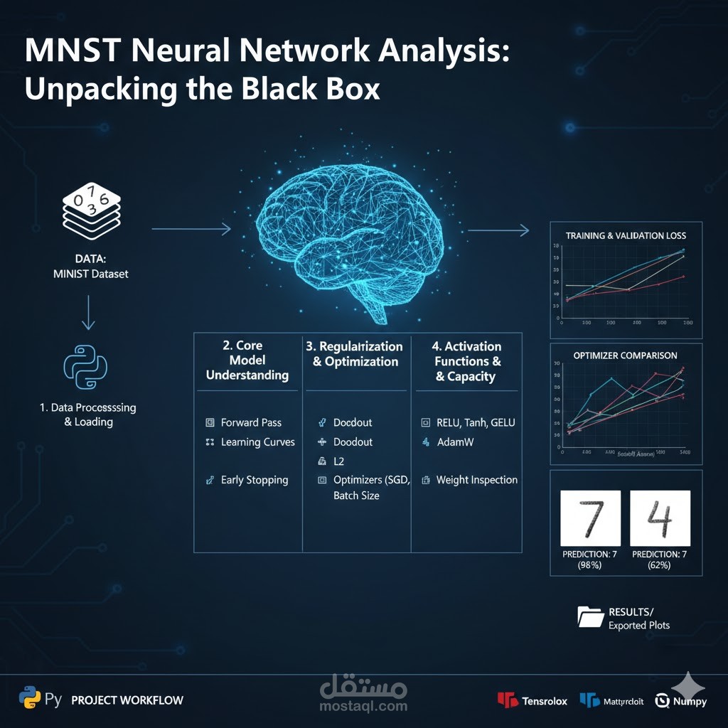 نموذج تعلم عميق لتصنيف الأرقام المكتوبة يدويًا (MNIST)