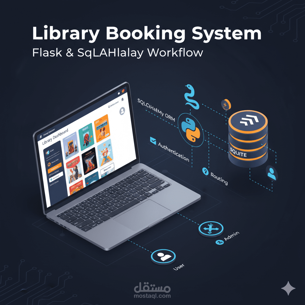 نظام حجز مكتبة إلكترونية باستخدام Flask (Web Application)