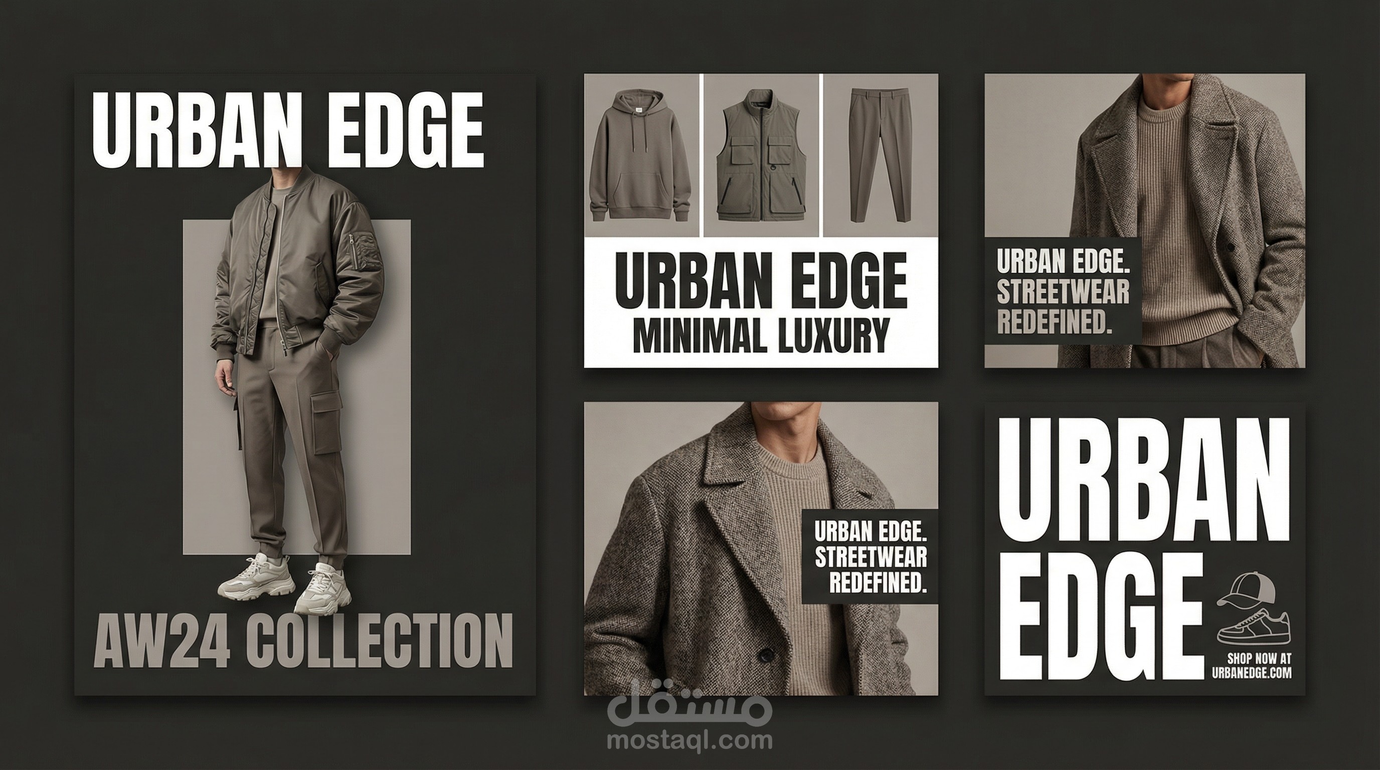 تصميم إعلان متجر ملابس رجالي – هوية شبابية عصرية