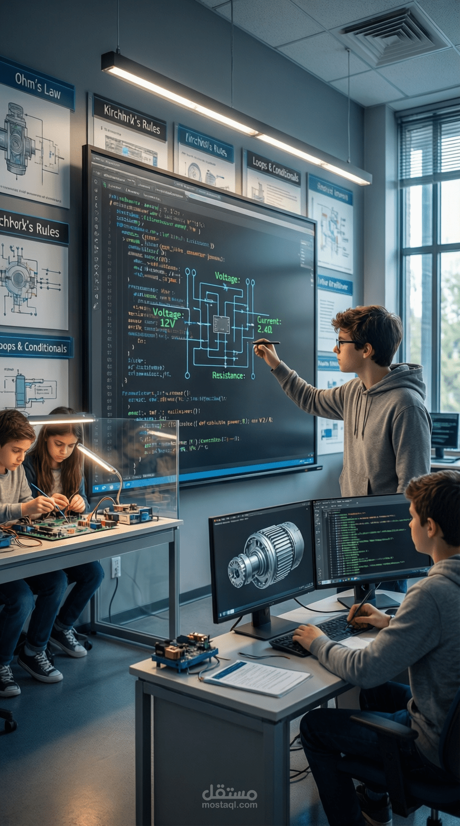 تدريس للبرمجة والهندسة الكهربائية.