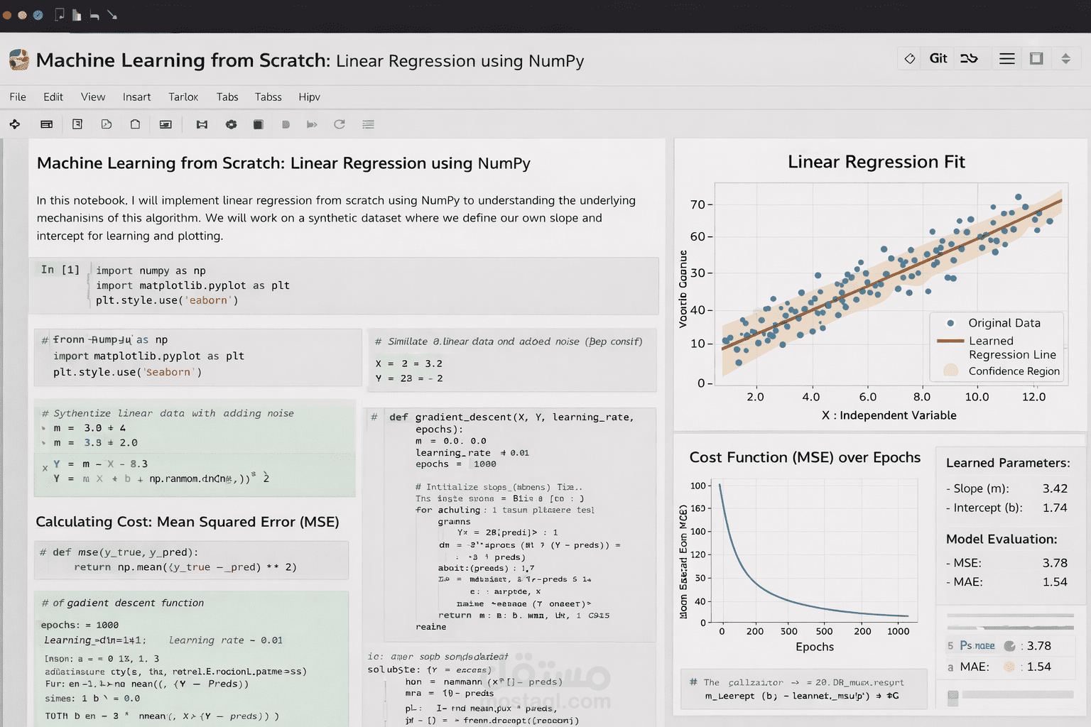 تنفيذ خوارزمية التعلم الآلي من الصفر: الانحدار الخطي باستخدام NumPy