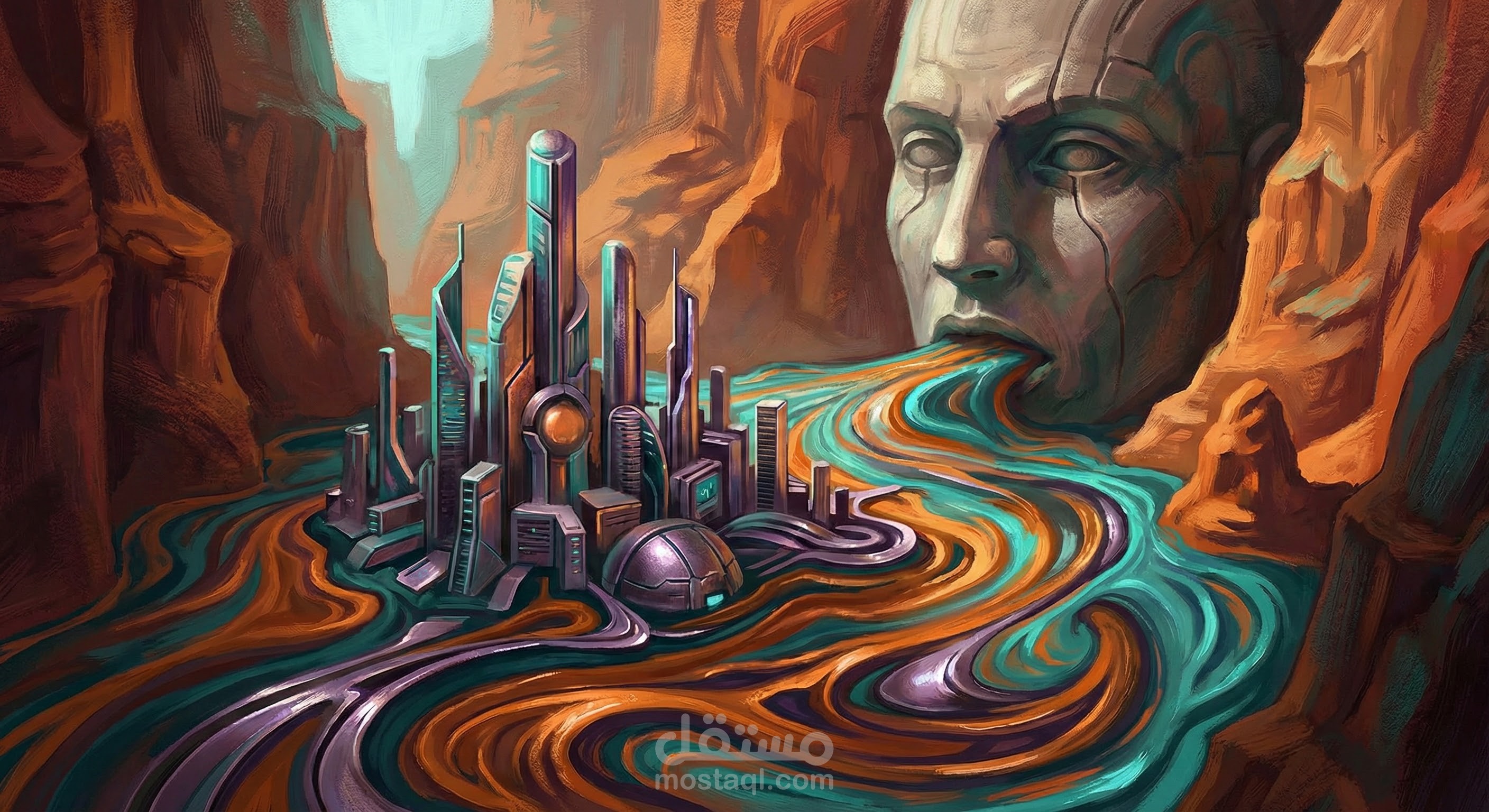 : "نهر الخيال" (Surrealism)