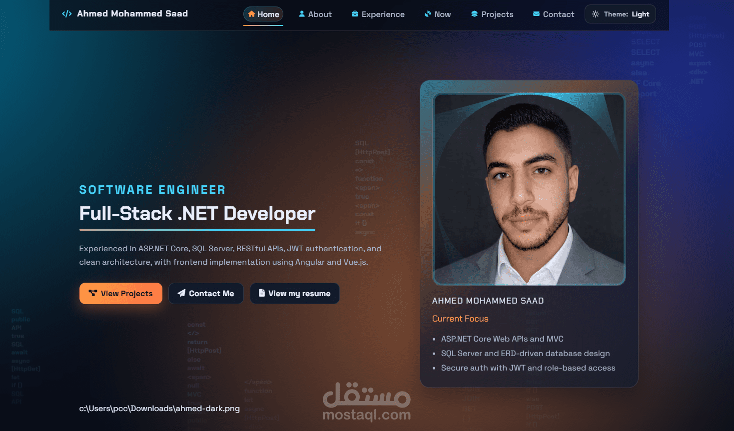 تصميم بورتفوليو (portfolio) يناسب جميع الشاشات