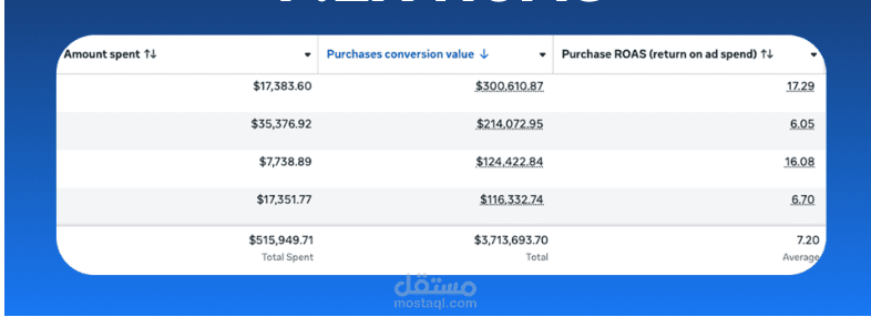 إدارة حملات مبيعات رقمية تحقق أكثر من مليون دولار عبر إعلانات فيسبوك