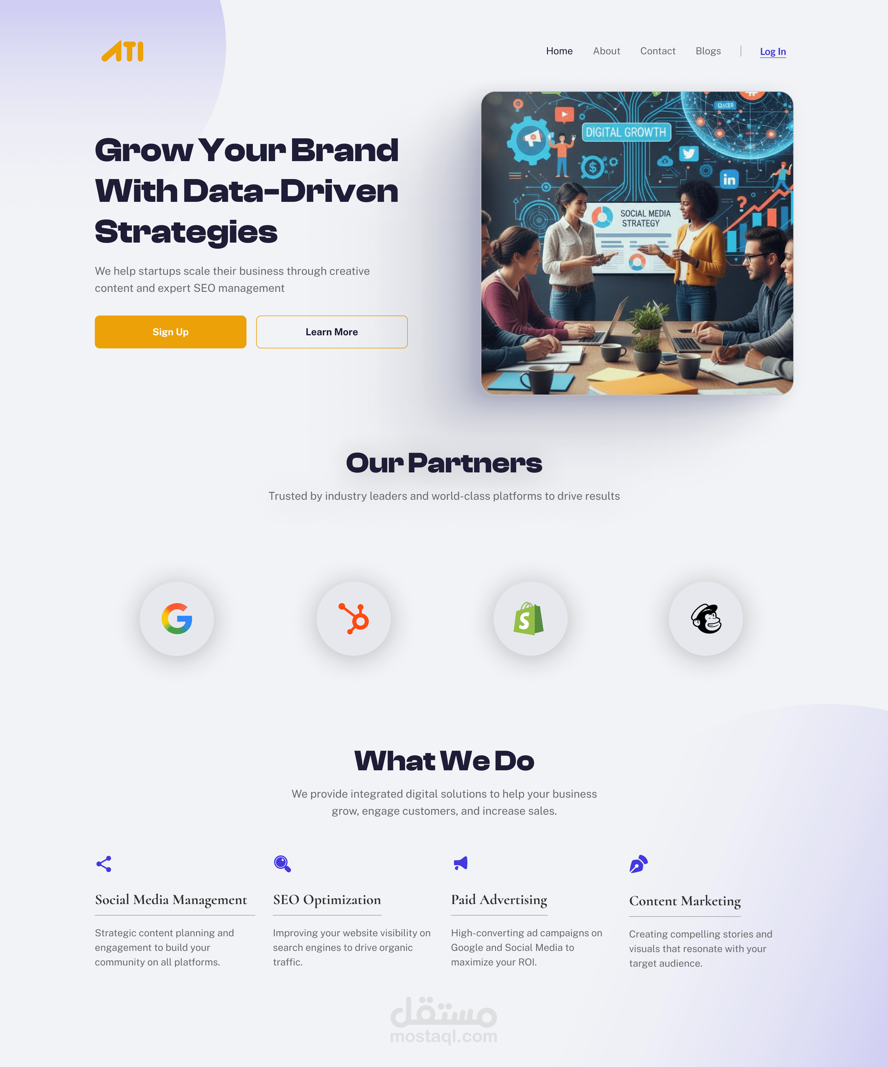 تصميم صفحة هبوط Landing Page