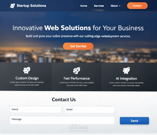 Landing Page with React & Responsive Design