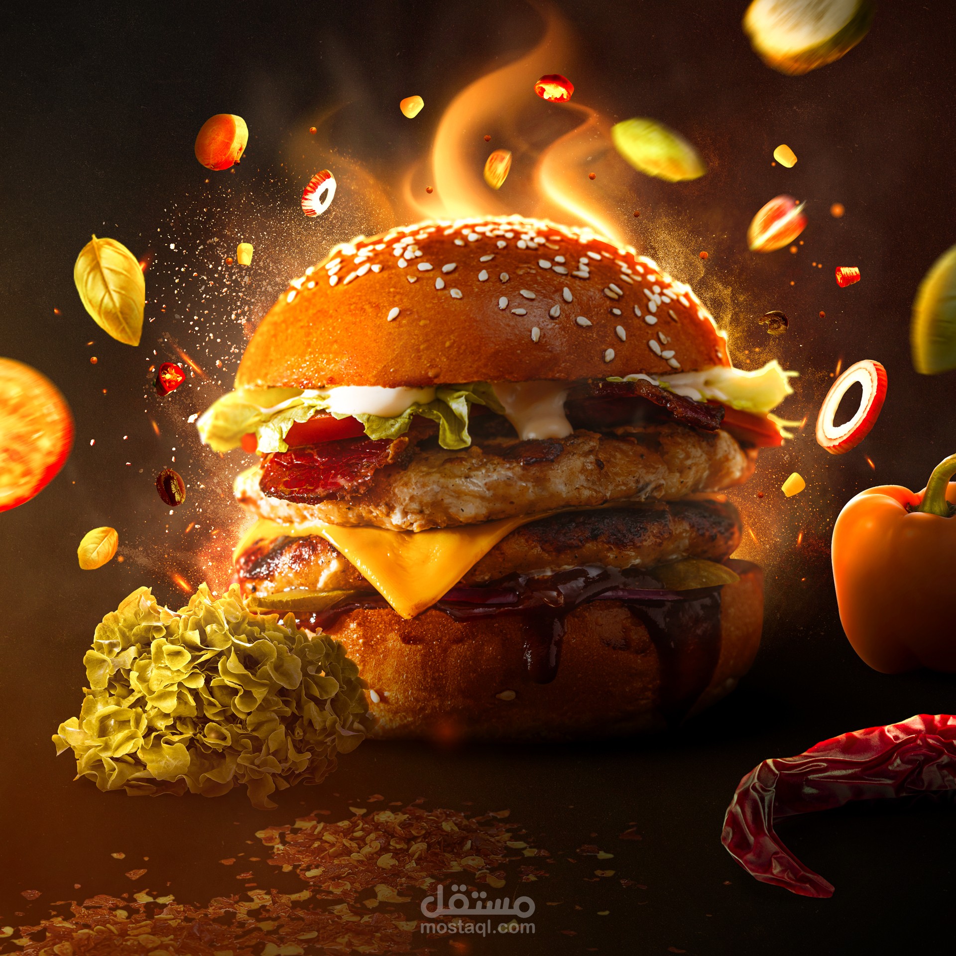 Burger sandwich banner