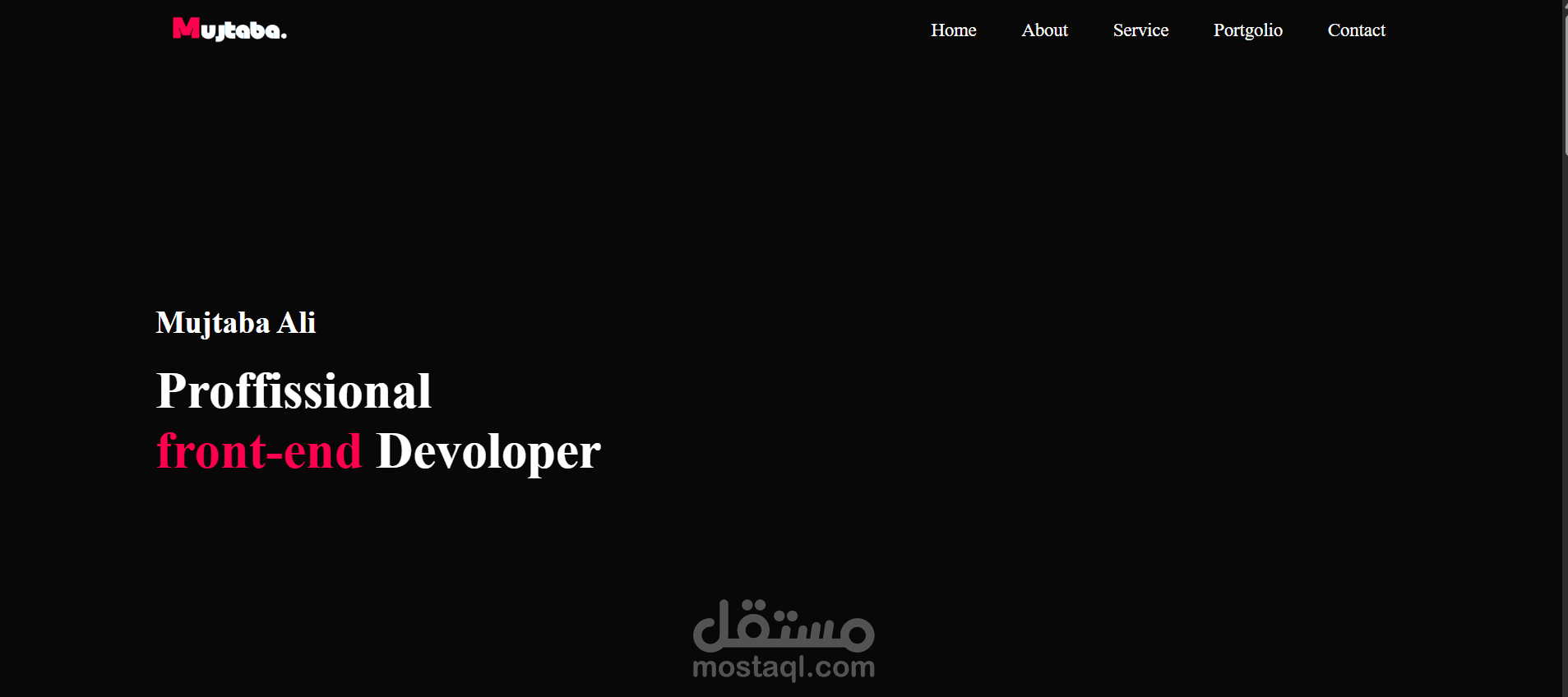 Portfolio landing page