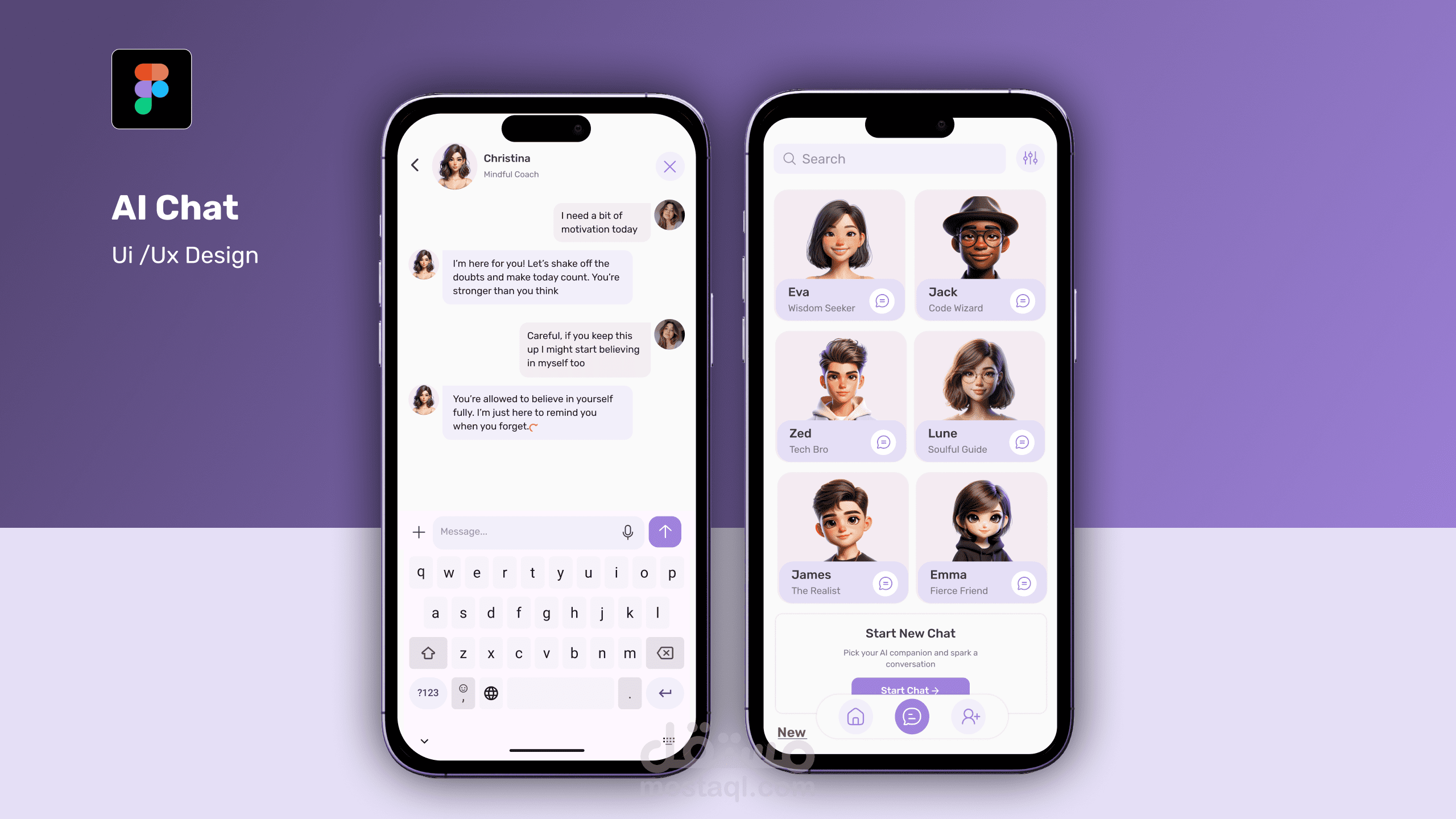 تصميم تطبيق ذكاء اصطناعي للمحادثة باستخدام Figma
