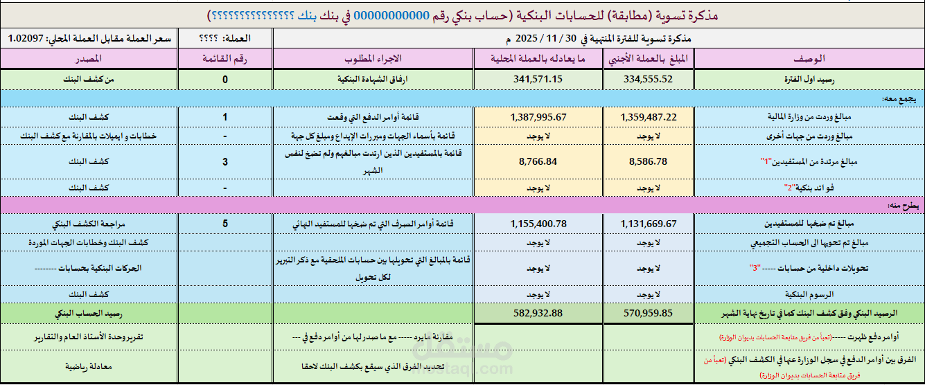 التسوية الشهرية