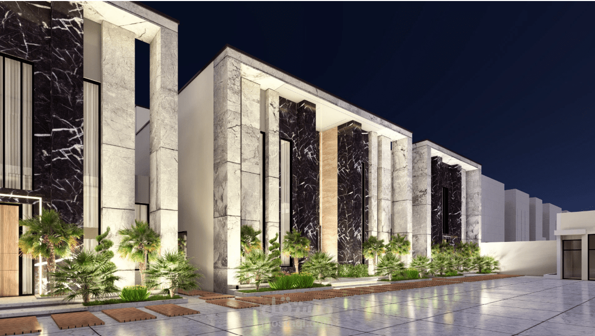 تصميم واجهات معمارية لثلاث فلل سكنية