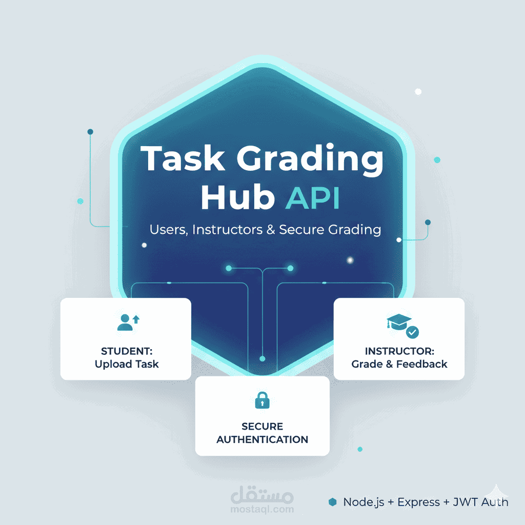 Task Grading Hub | نظام API لإدارة رفع المهام والتقييم بأمان