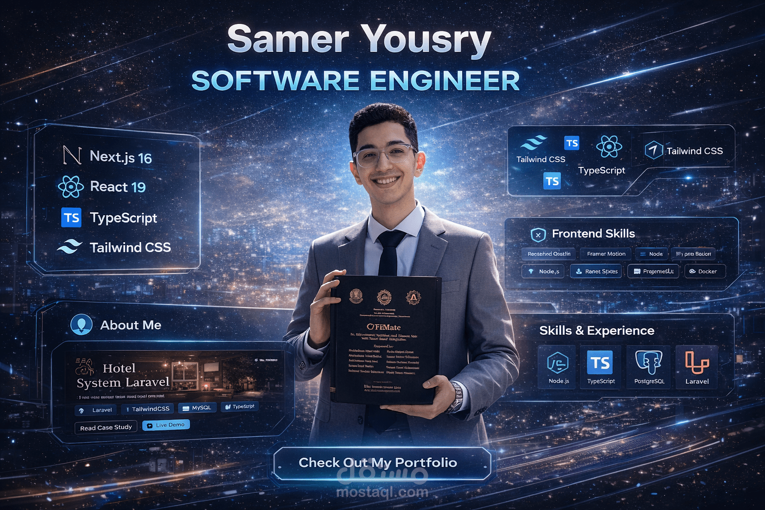 تطوير موقع Portfolio احترافي باستخدام Next.js وReact