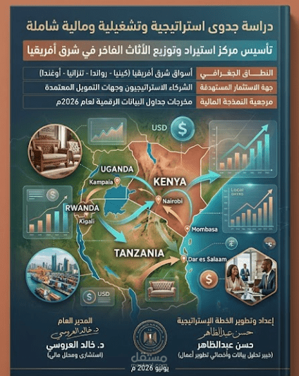 دراسة جدوى وتأسيس مركز إقليمي لاستيراد وتوزيع الأثاث الفاخر - شرق أفريقيا 2026