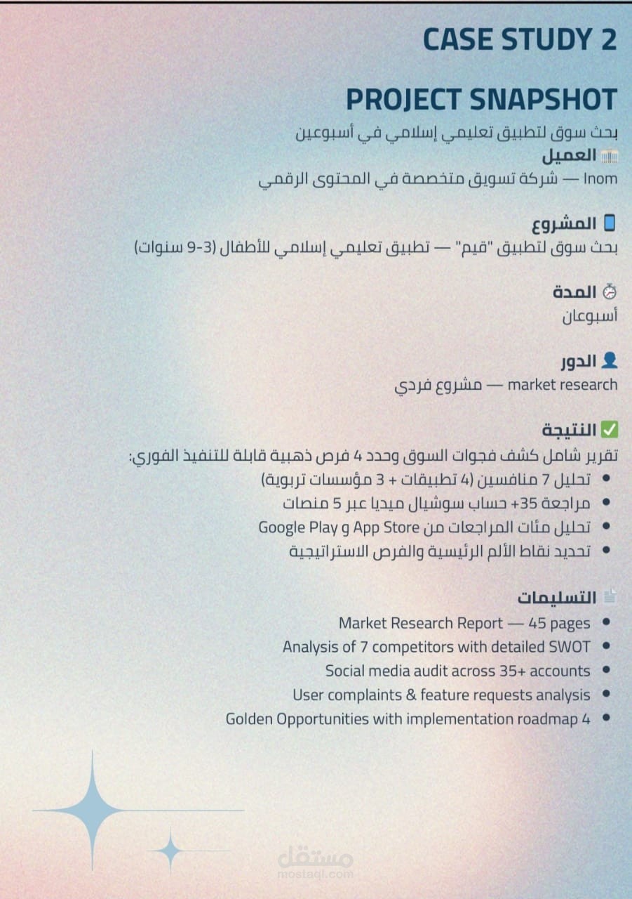 بحث سوق تطبيق تعليمي - تحليل 7 منافسين + 4 فرص استراتيجية