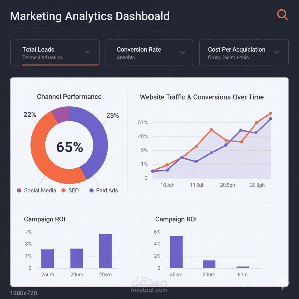 تصميم لوحات تحكم تفاعلية (Dashboards) وتحليل البيانات باستخدام Power BI