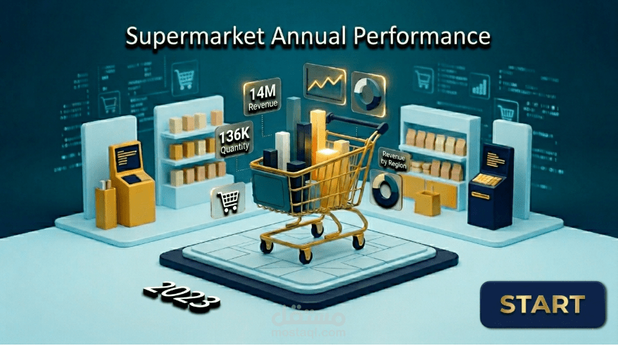 تحليل الأداء السنوي لسلسلة سوبر ماركت باستخدام Power BI