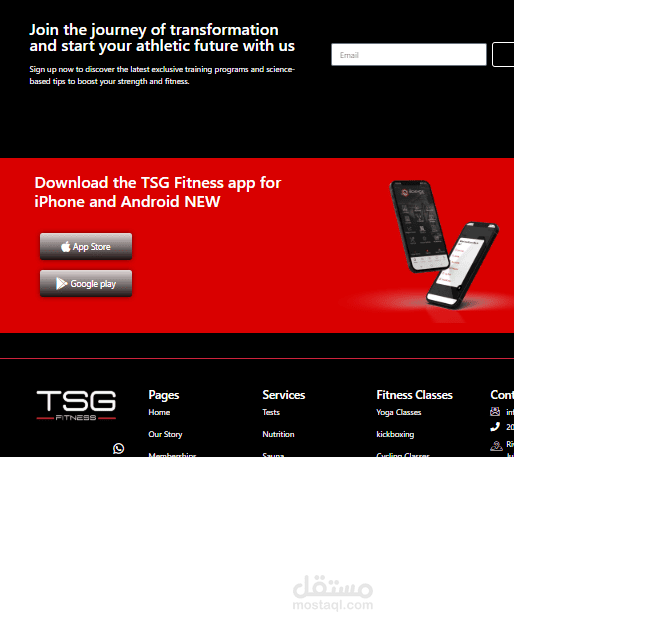 TSG Fitness - منصة تدريب رياضي واستشارات تغذية