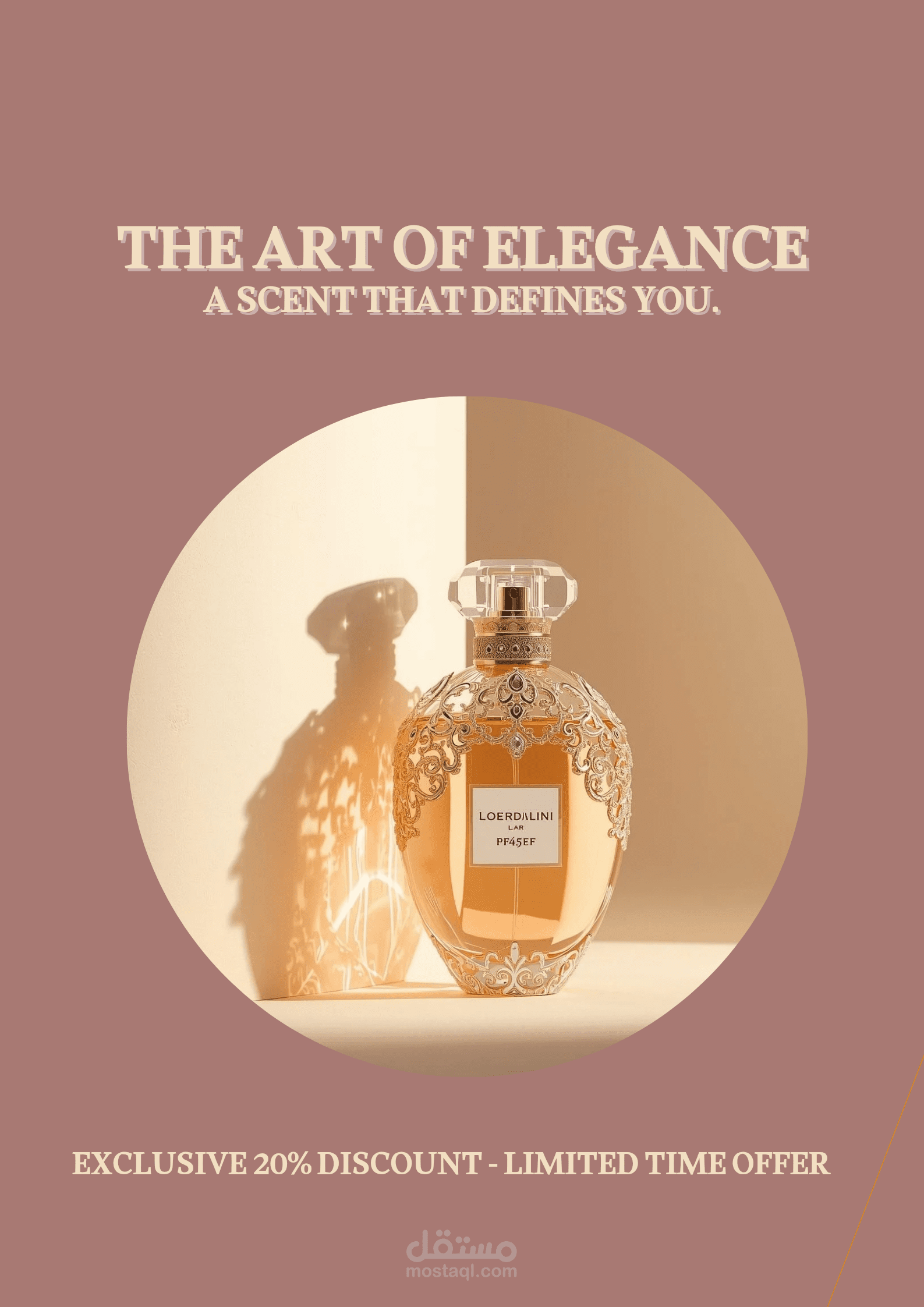 نماذج لتصاميم سوشيال ميديا لمجالات متنوعة (عطور، خدمات طبية)