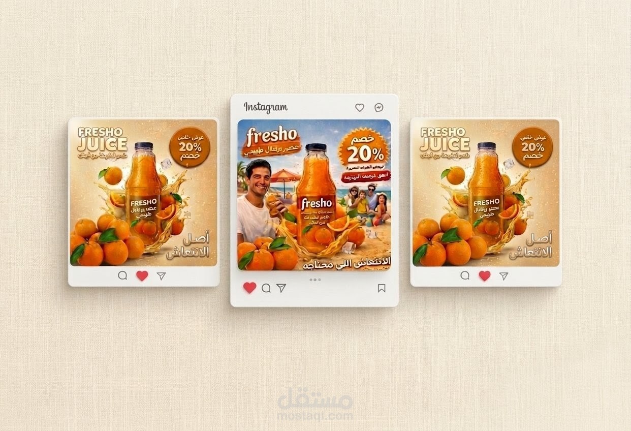 نماذج تصاميم سوشيال ميديا احترافية (أغذية ومشروبات) .