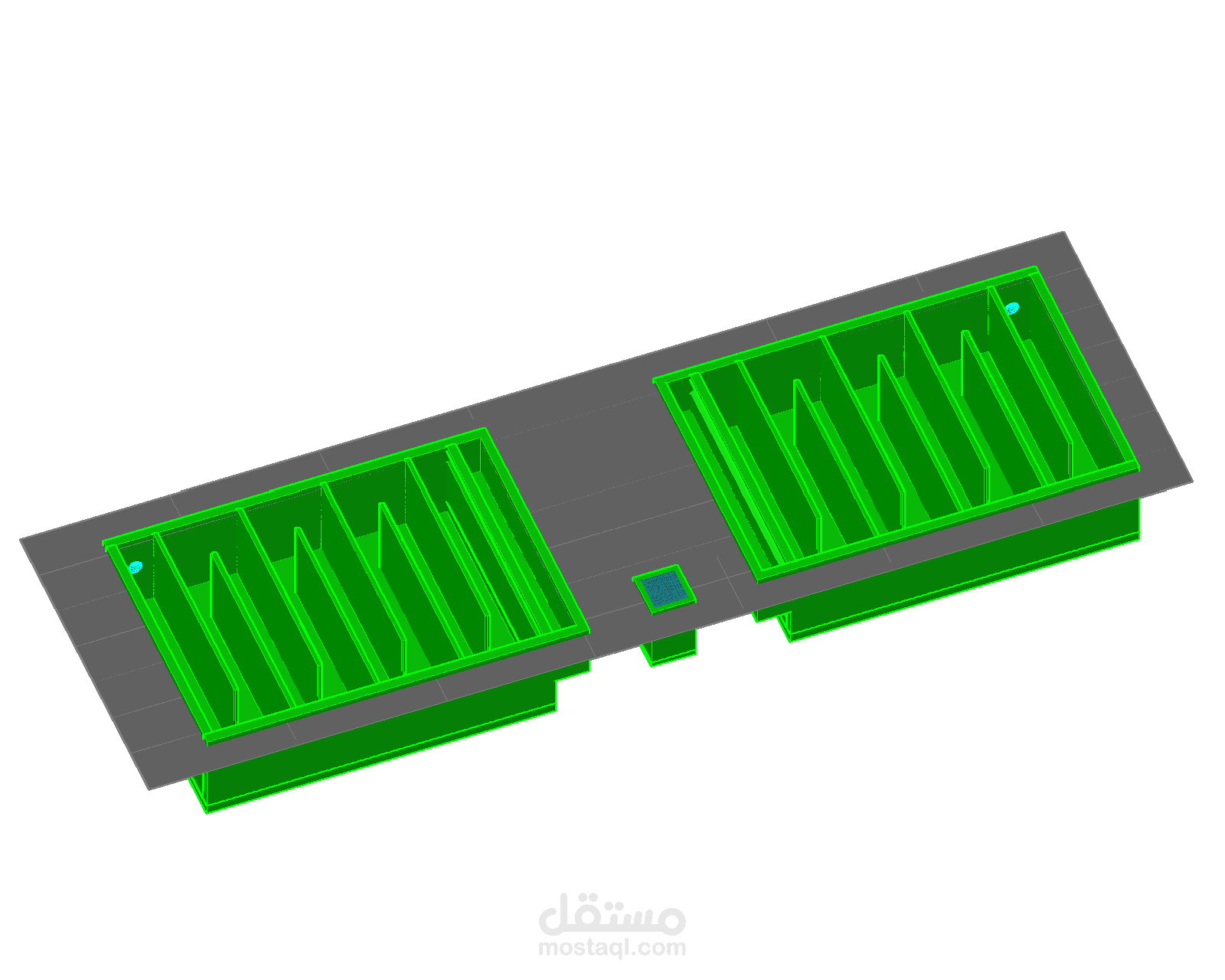 (3D-2D)CIVIL GUIDE OF CHLORINE CONTACT TANK