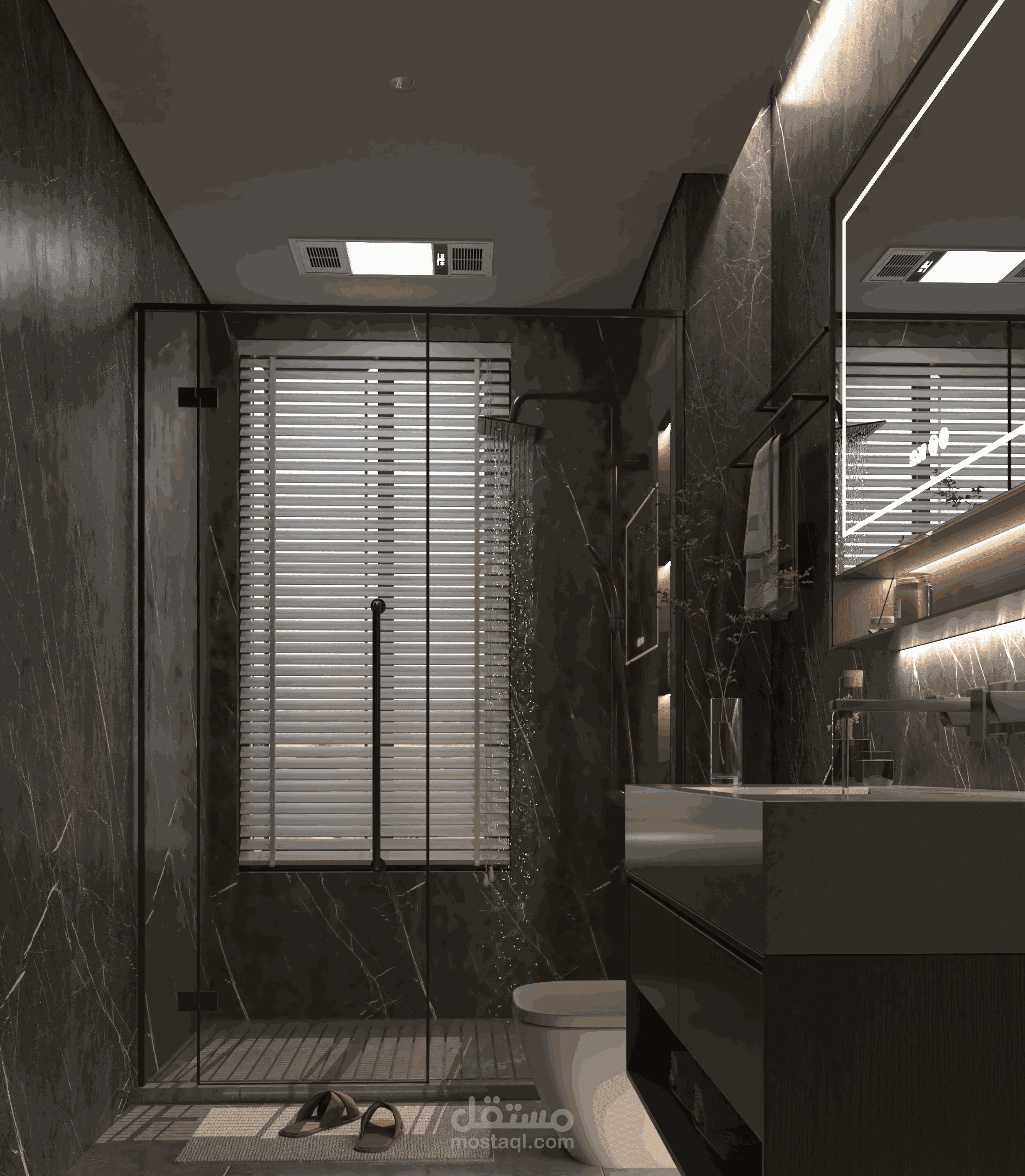 Dark Elegance – Modern Luxury Bathroom