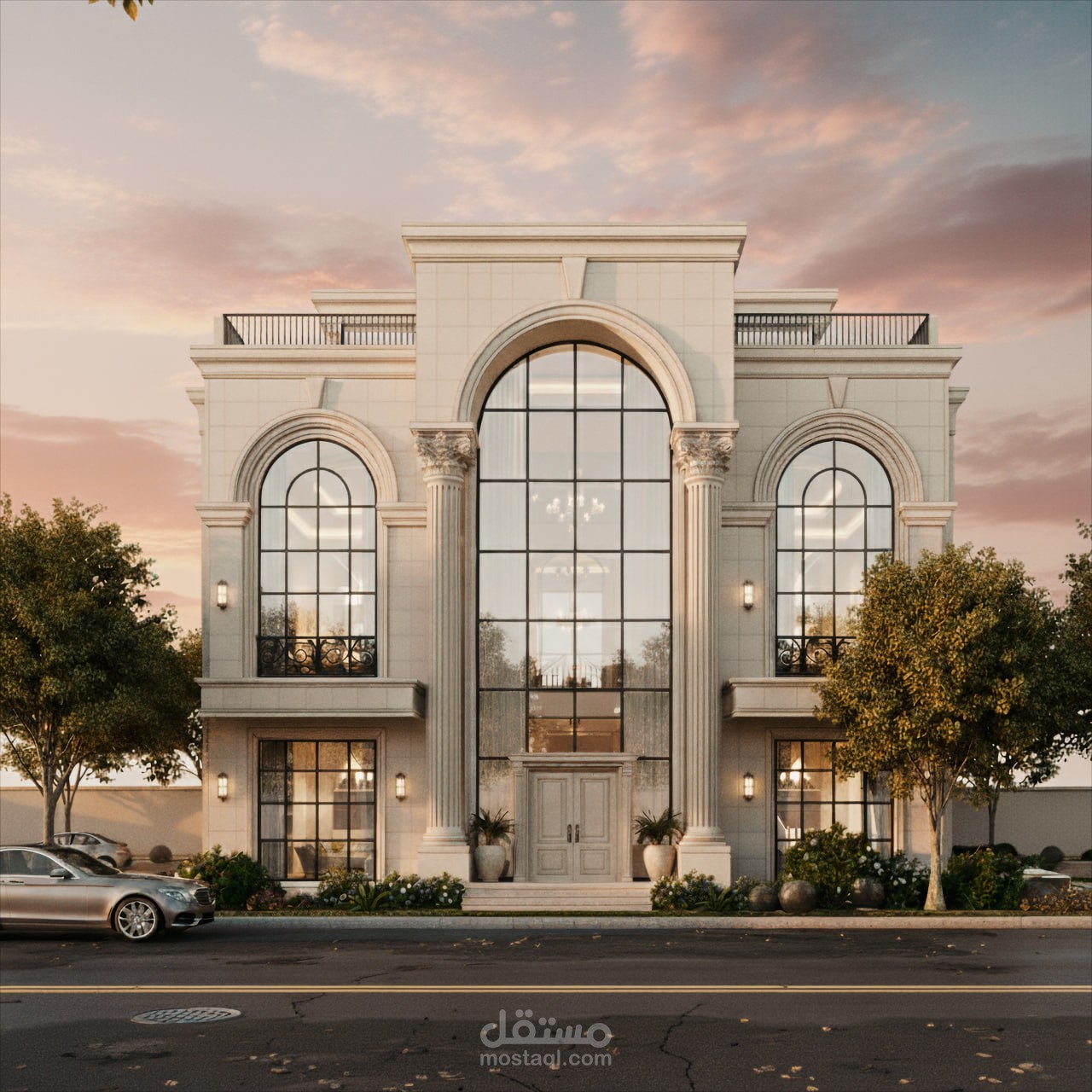 Arched Harmony | Neo-Classic Villa Exterior Design