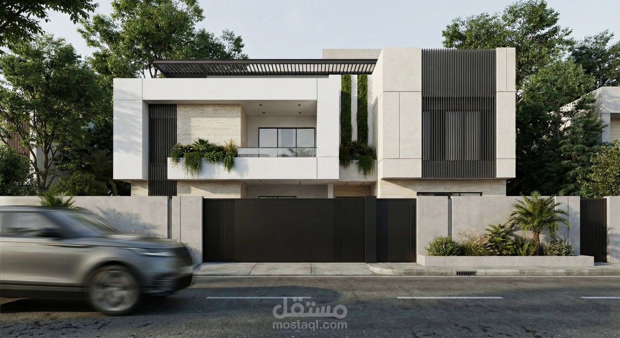 White Line | Modern Minimal Villa Exterior Design