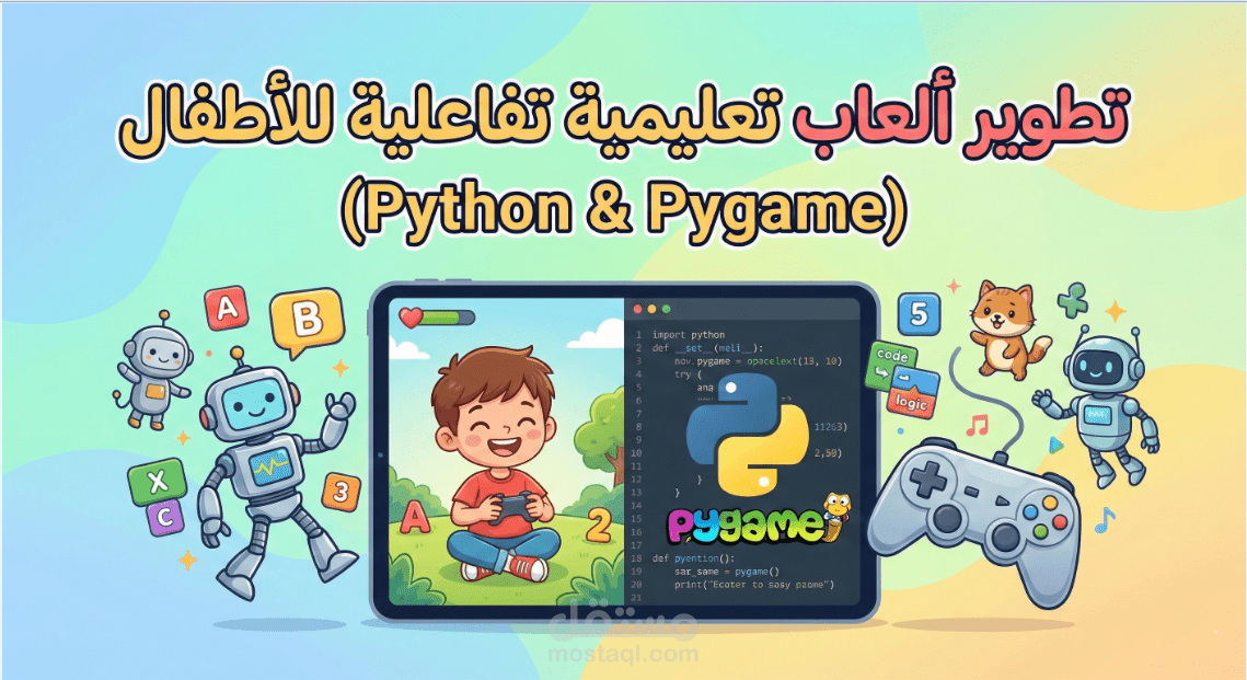 تطوير ألعاب تعليمية تفاعلية للأطفال باستخدام لغة Python