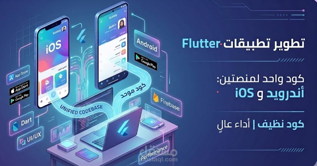 تطوير تطبيقات أندرويد و iOS احترافية باستخدام Flutter