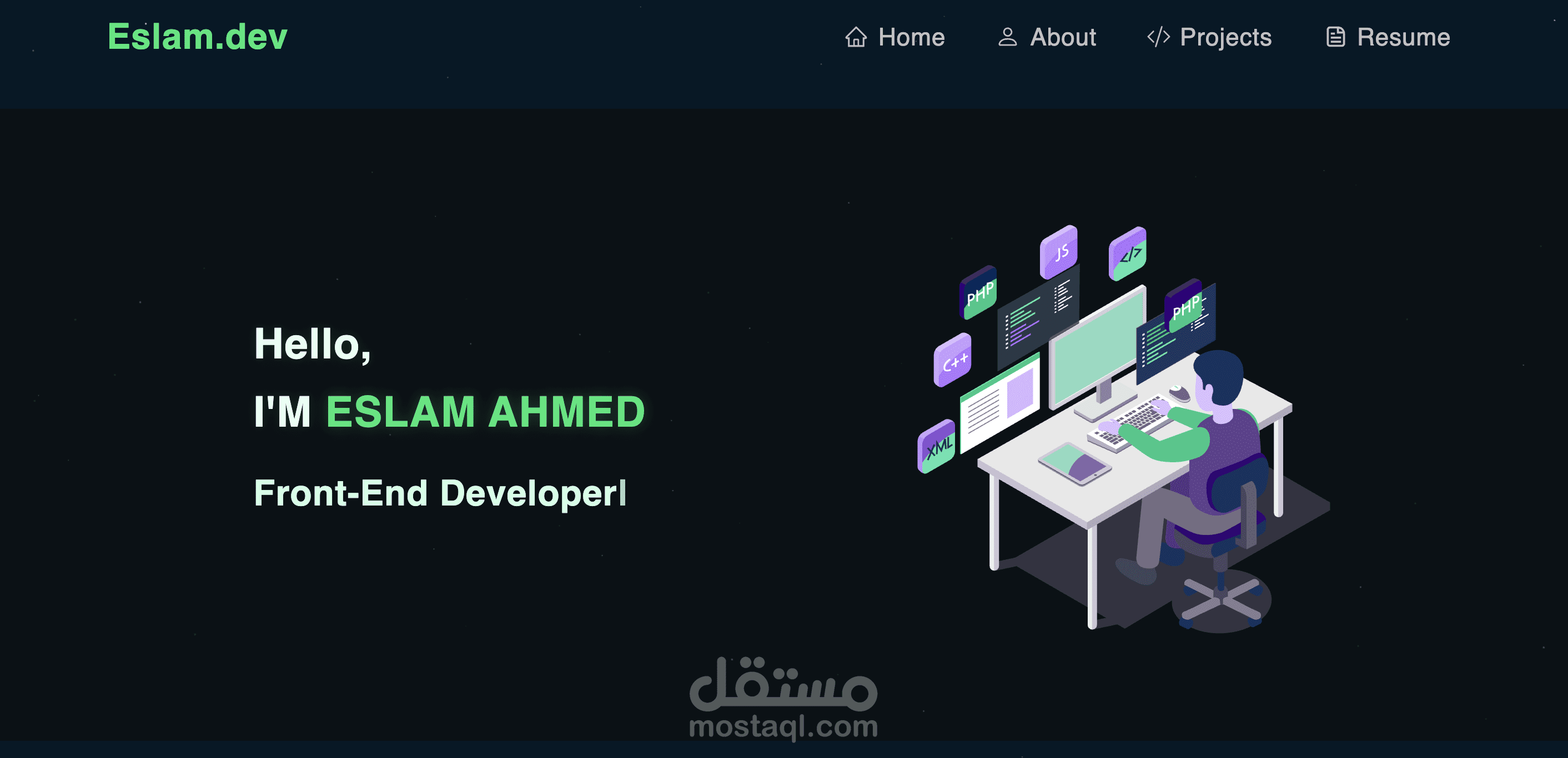 صميم وتطوير Portfolio احترافي باستخدام React