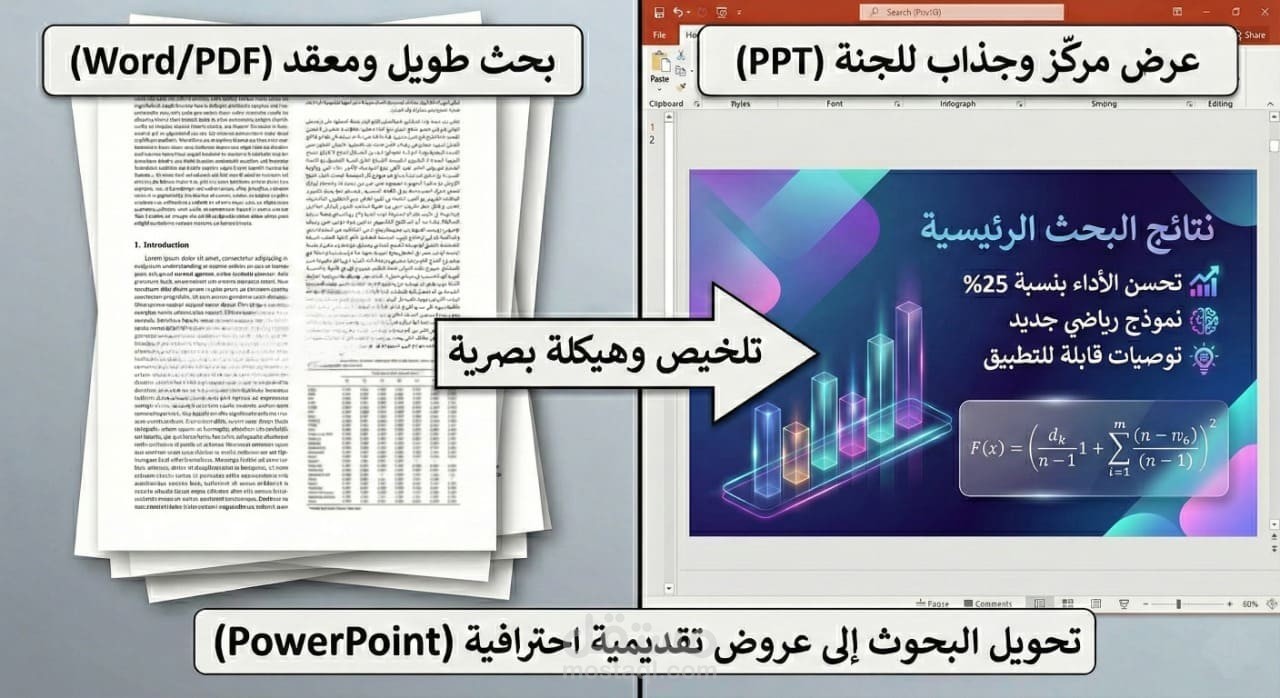 تحويل الأبحاث المعقدة إلى عروض PowerPoint بصرية وجذابة
