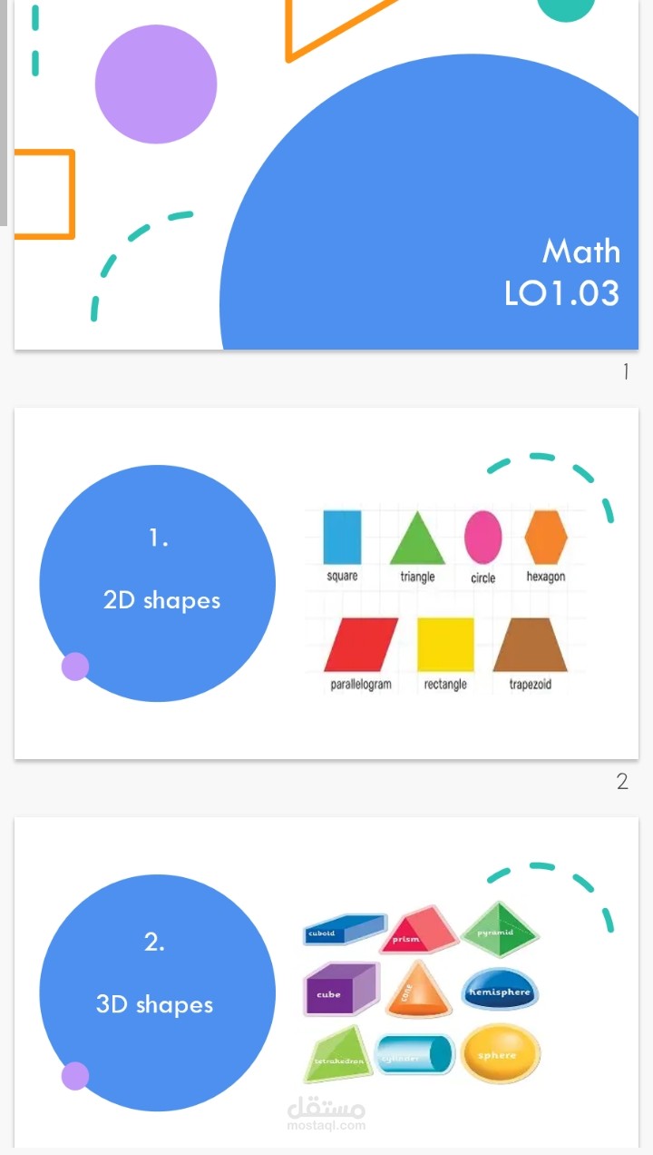 Presentation to explain maths