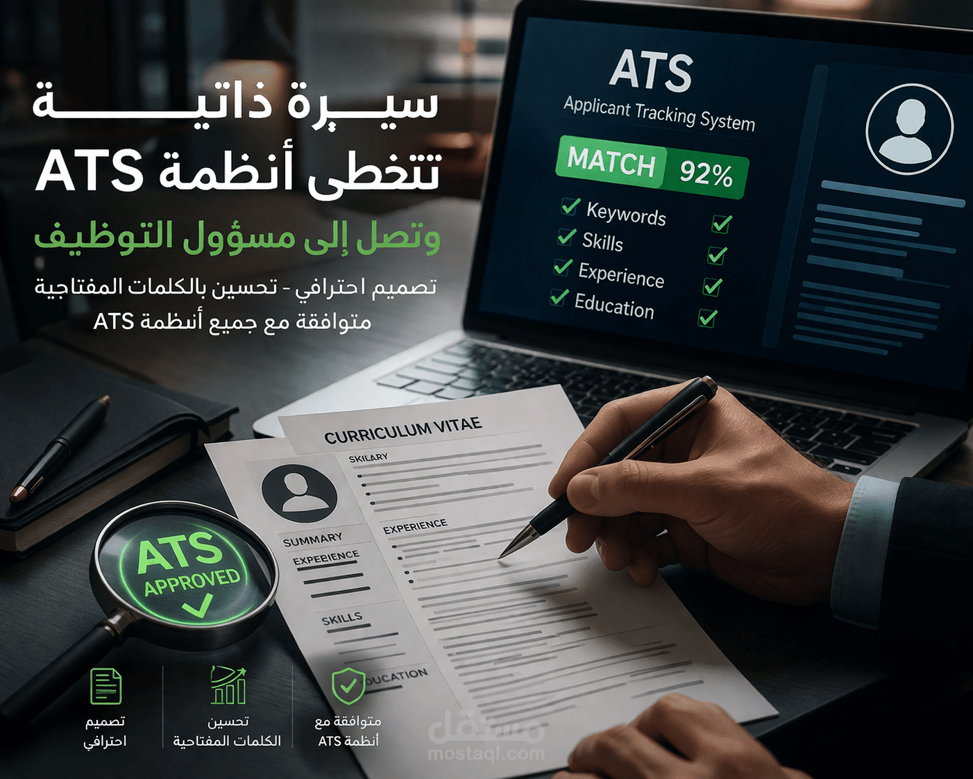 خبير إعداد السير الذاتية المتوافقة مع أنظمة ATS