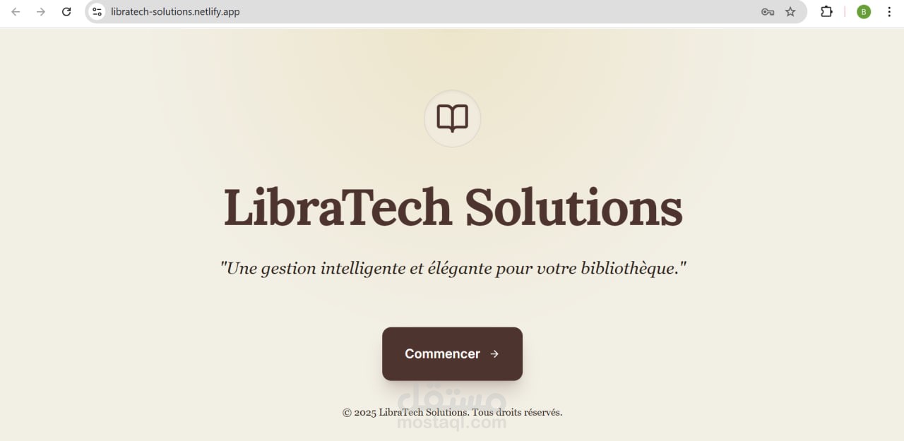 نظام إدارة مكتبة رقمية (مشروع جامعي – Libratech Solutions)
