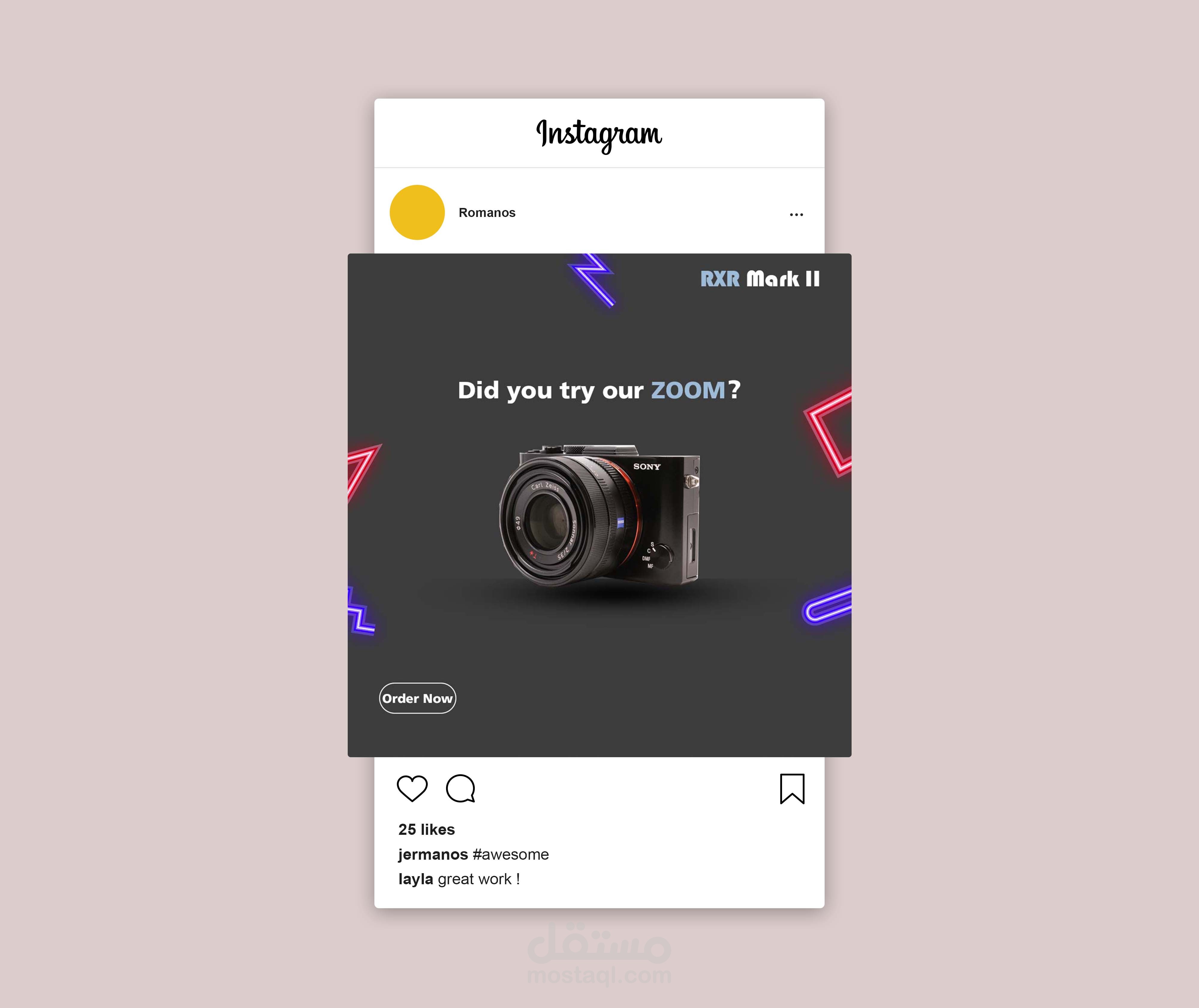 تصميم سوشيال ميديا بوست لكاميرا