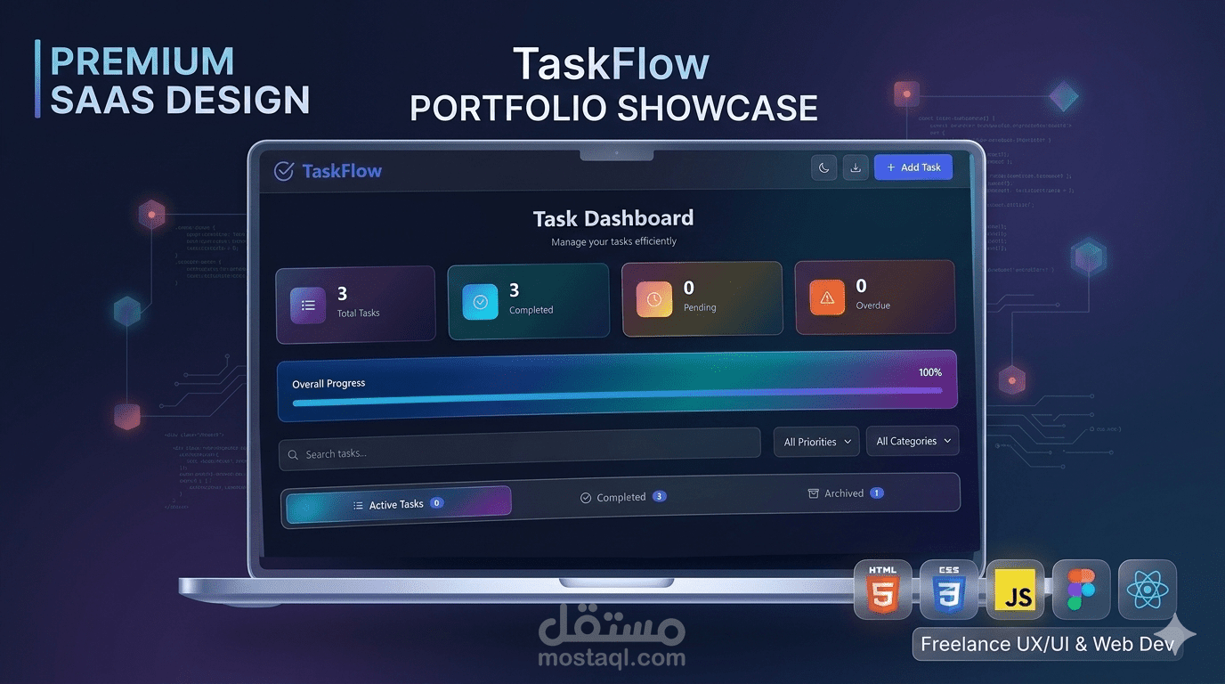 TaskFlow Dashboard - Complete Task Management System