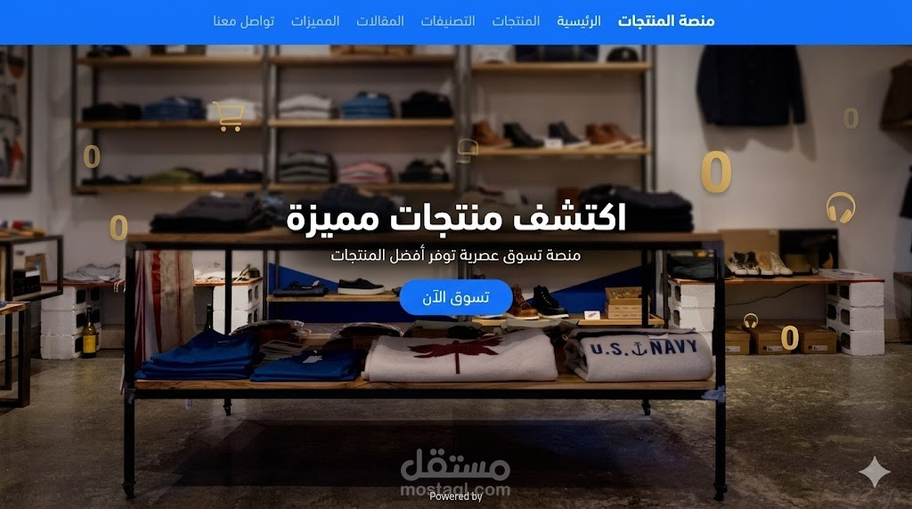 تصميم وتطوير واجهة متجر إلكتروني تفاعلية بـ Bootstrap 5