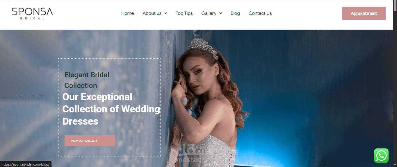 إنشاء .موقع wordpress لتأجير فساتين زفاف