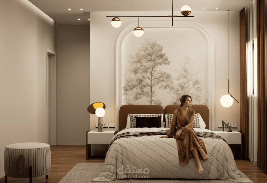 تصميم داخلي لشقة سكنية مودرن بالكامل