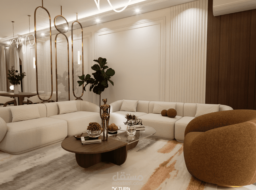 تصميم شقة سكنية بلمسة فندقية راقية