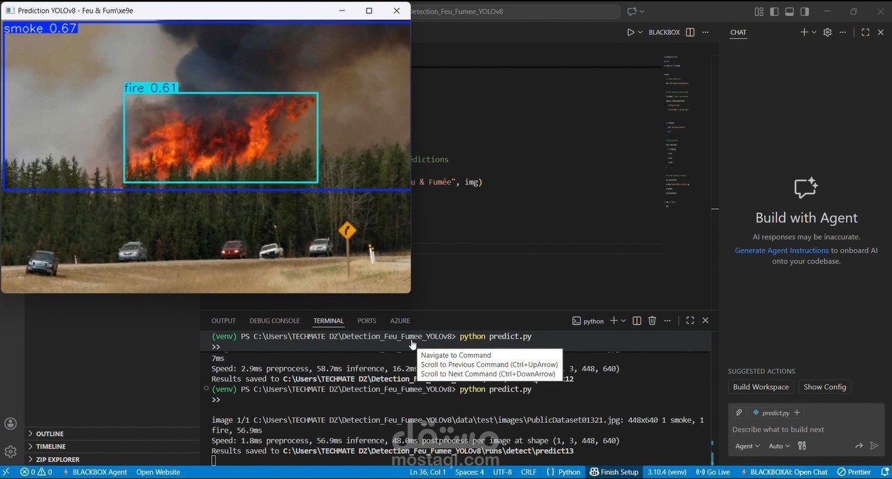 Fire and Smoke Detection System using YOLOv8