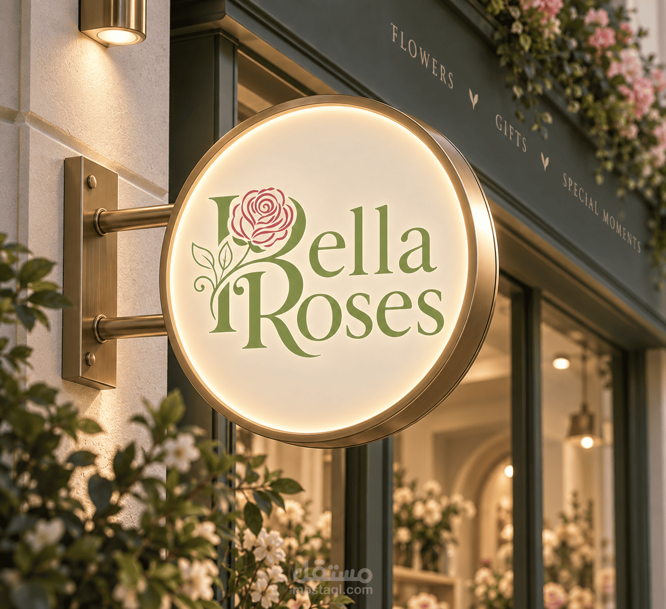 تصميم هوية بصرية متكاملة لعلامة Bella Roses للزهور والهدايا