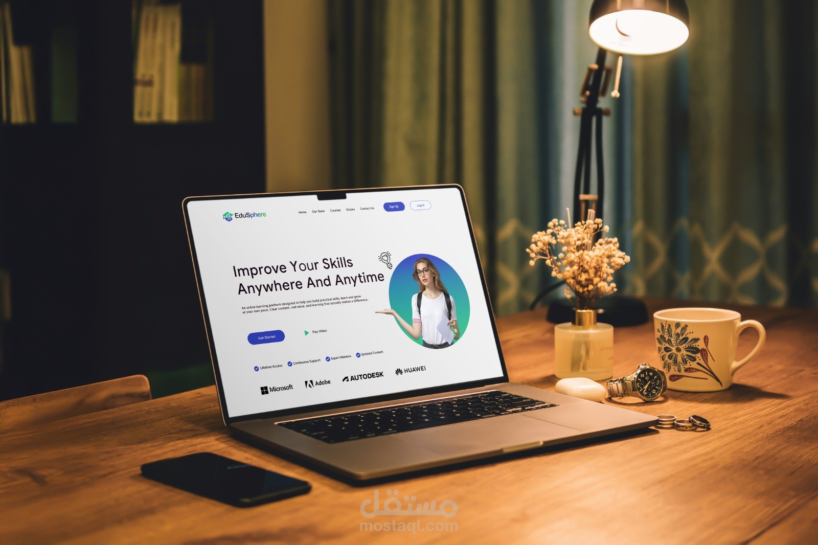 تصميم صفحة هبوط EduSphere: البساطة في خدمة التعليم الرقمي