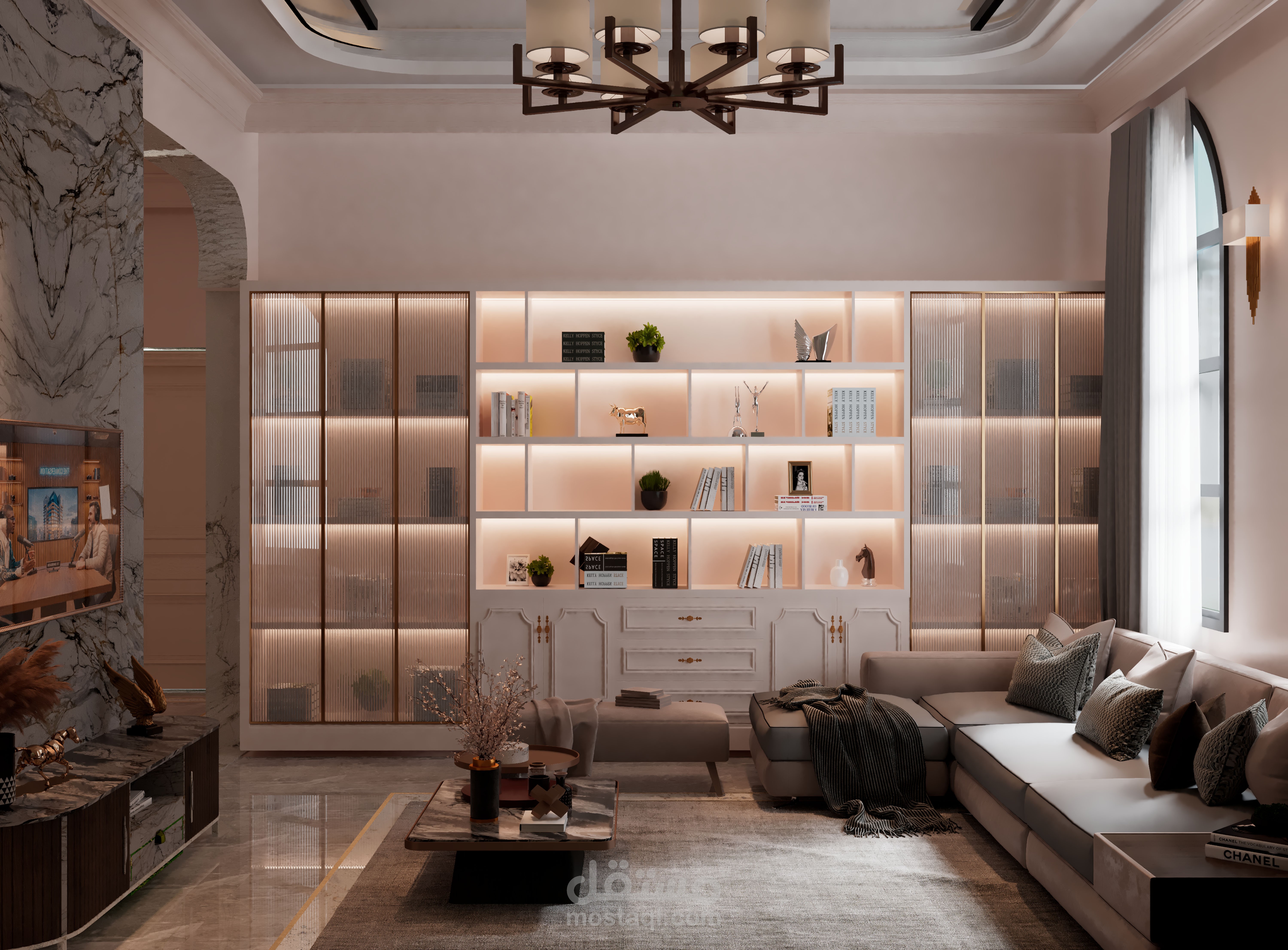 تصميم داخلي   لفيلا علي الطراز النيو كلاسيك