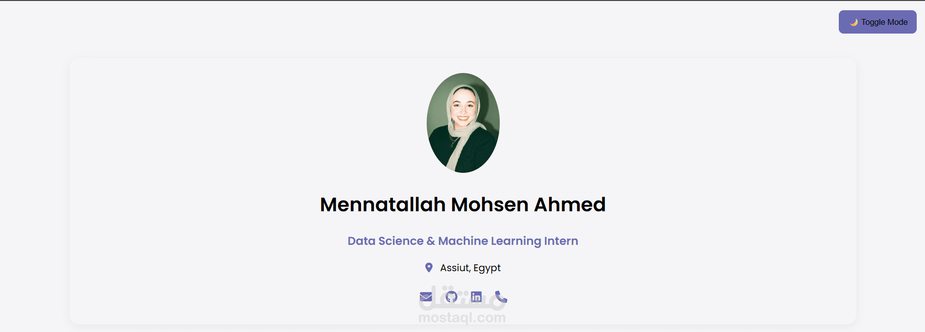 صفحة شخصية تفاعلية Portfolio للعرض الاحترافي