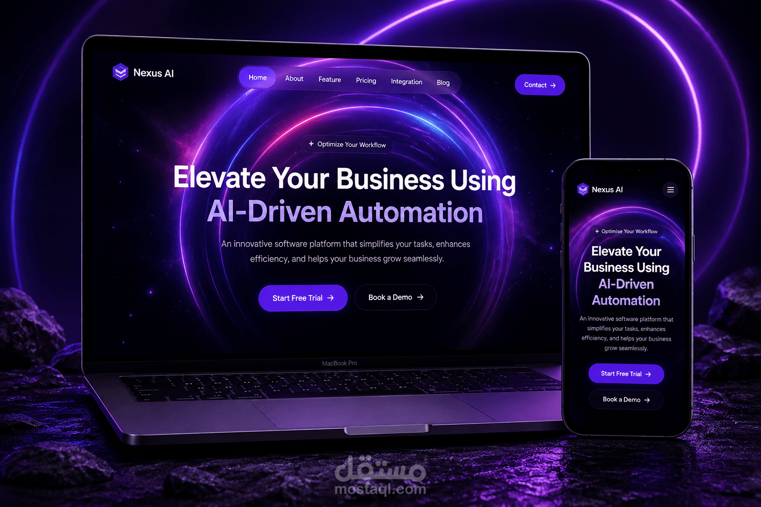 لوحة تحكم (Dashboard) وتطبيق ويب احترافي لإدارة الموارد والتحليلات - Nexus AI