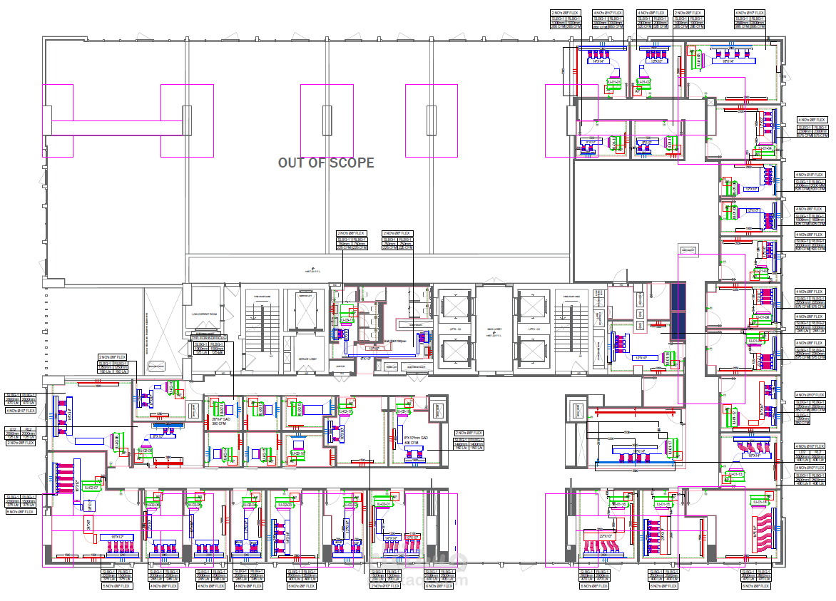 تصميم مخطط تنفيذي - تكييف - نظام VRF
