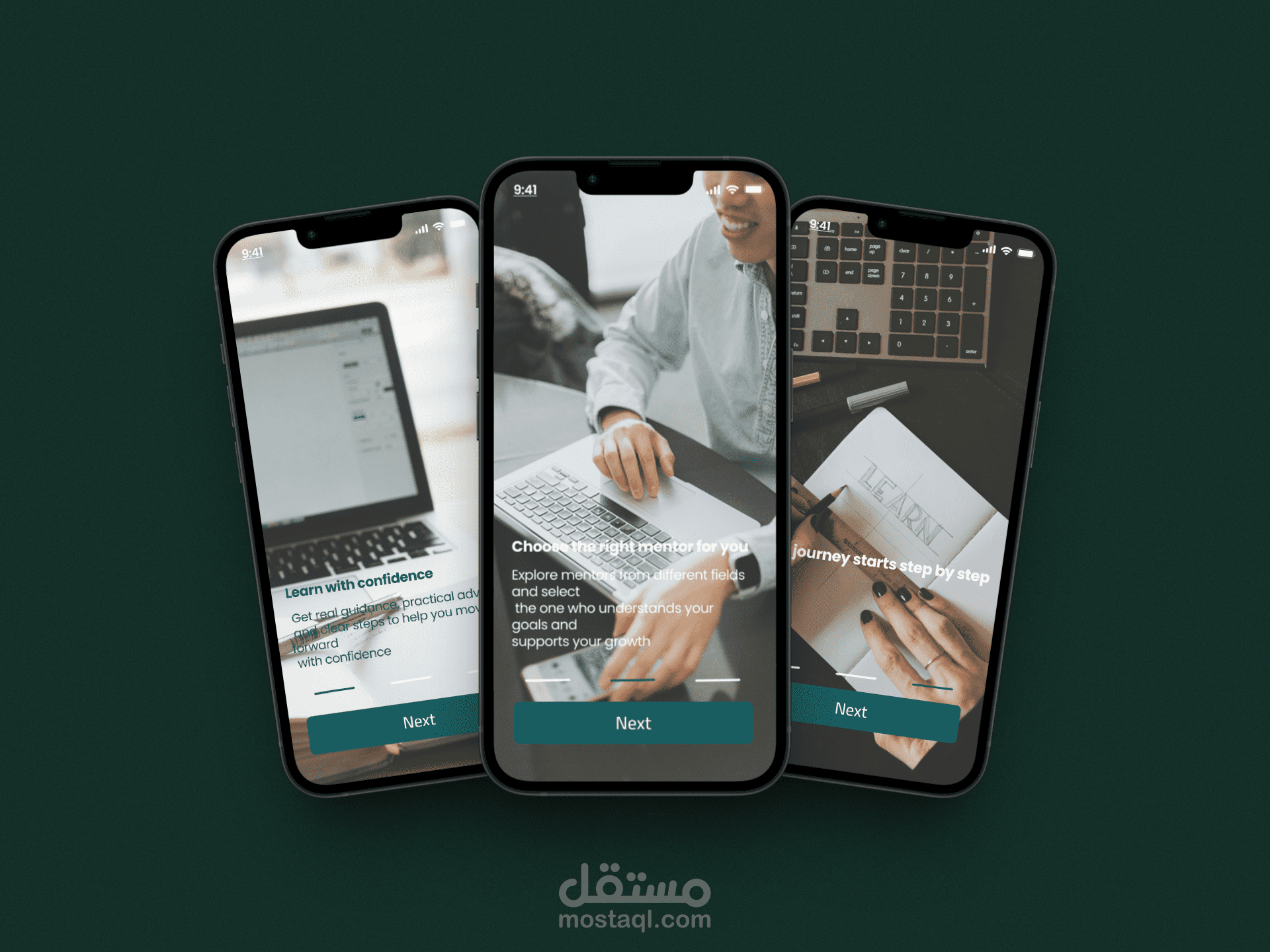 تصميم تطبيق Mentorship باسم Step Wise – UI/UX Design